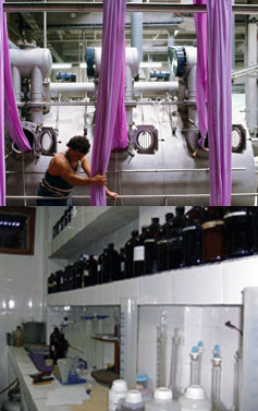 instalaçoes de tingimento de roupas e tecidos